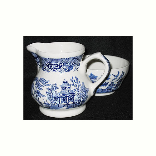 Churchill Blue Willow Ware, Cream & Sugar Set