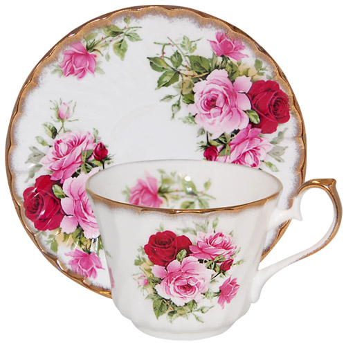 Summertime Rose Bone China Cup and Saucer