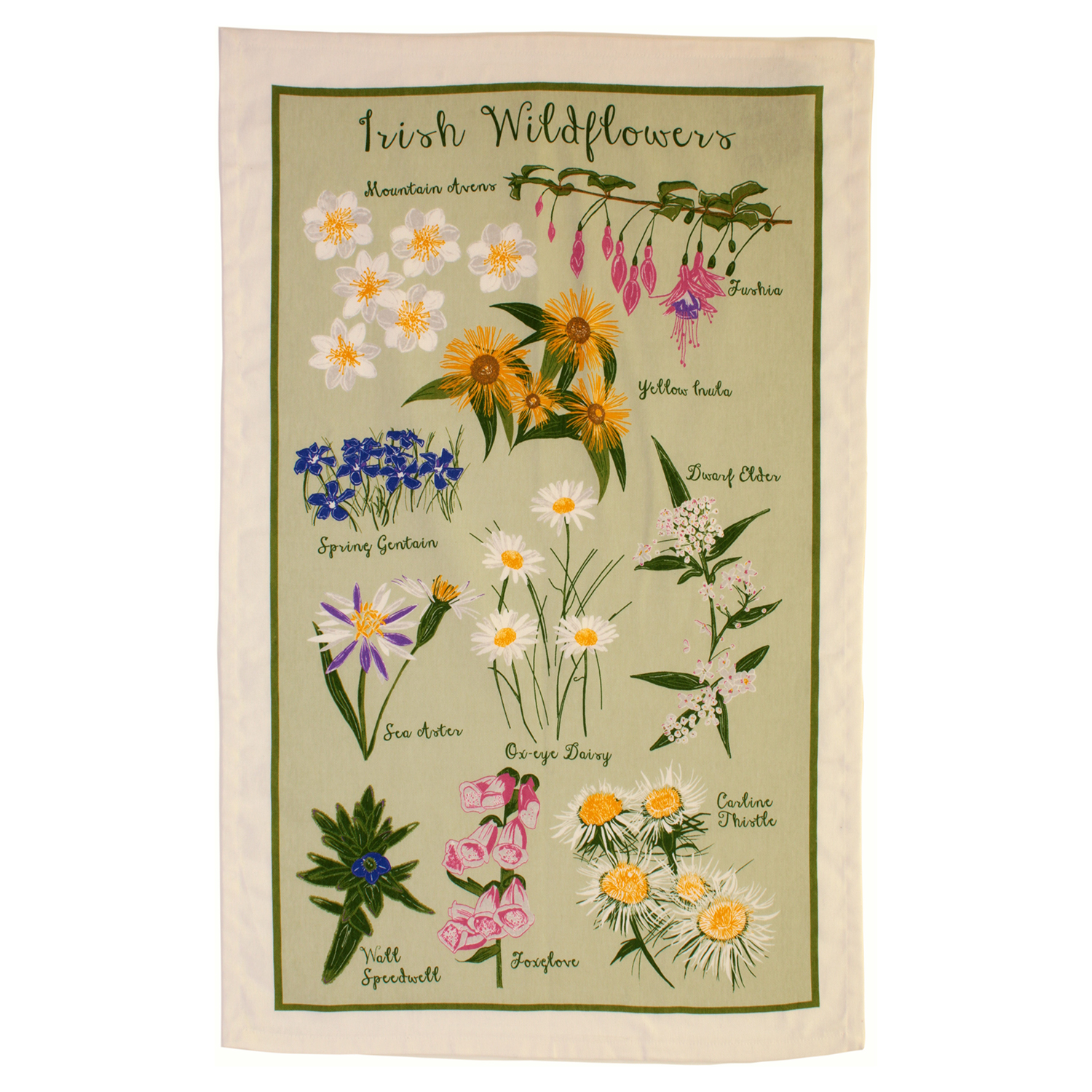 Cotton Tea Towel - Irish Wild Flowers