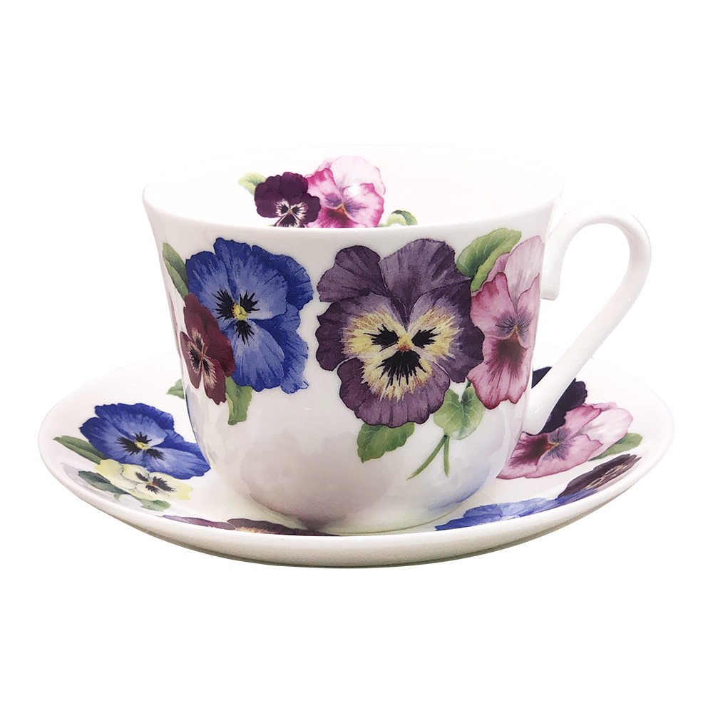 Pansy Breakfast Cup & Saucer Set, photo main