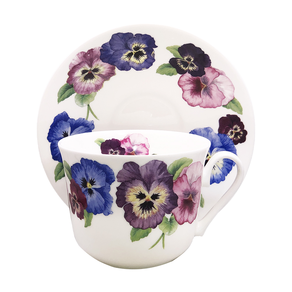 Pansy Breakfast Cup & Saucer Set, photo-1