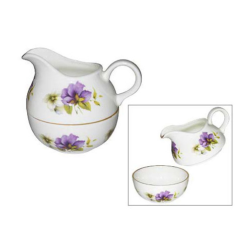 Mini Cream and Sugar Set - Pansy