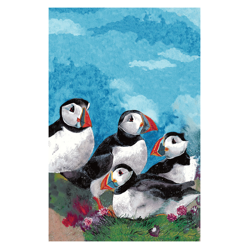 Linen Tea Towel - AC Puffin