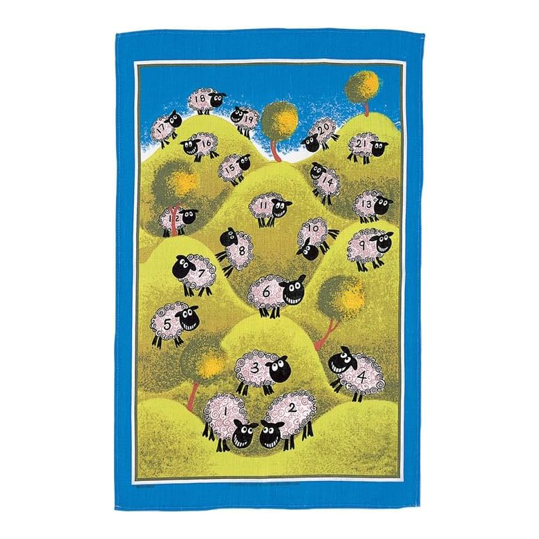 Linen Tea Towel - Counting Sheep