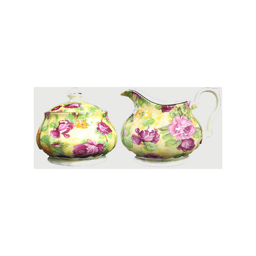 Royal Victorian Chintz, Covered Cream and Sugar Set - Sevilla Chintz