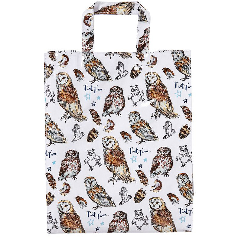 Owl PVC Medium Gusset Tote Bag
