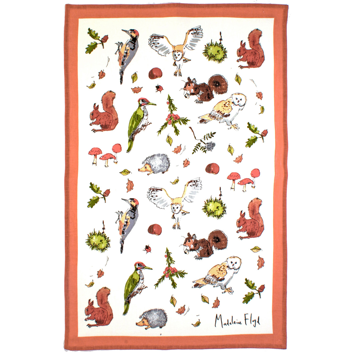 Linen Tea Towel Woodland