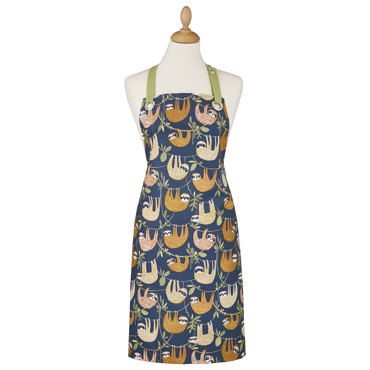 Oilcloth Apron – Hanging Around (Sloth Design)