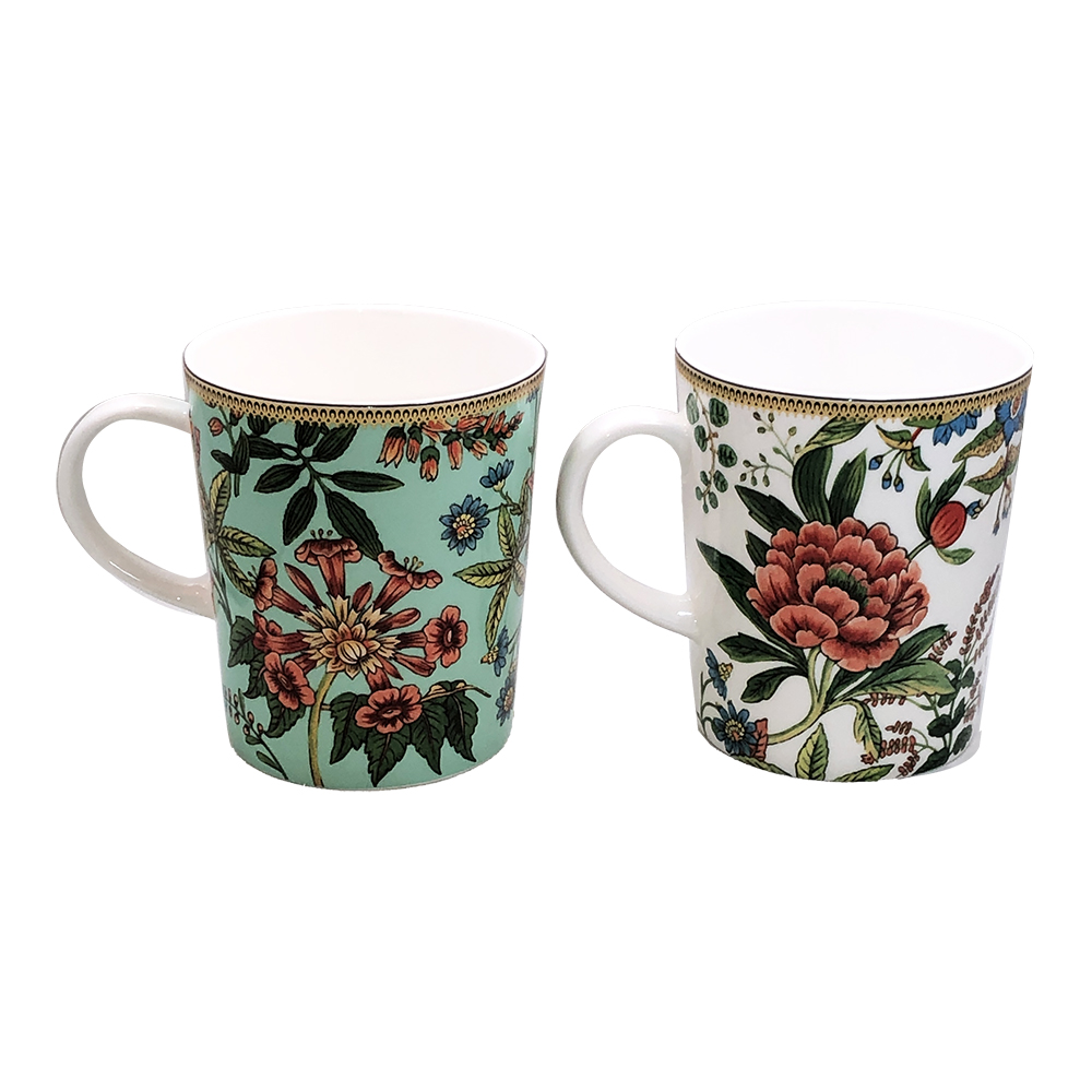 Oriental Floral Bone China Mugs - Set of 2, photo-1