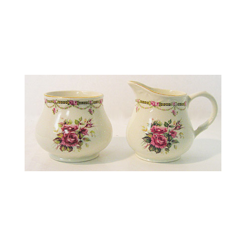 Retro Rose Bouquet - Cream & Sugar Set