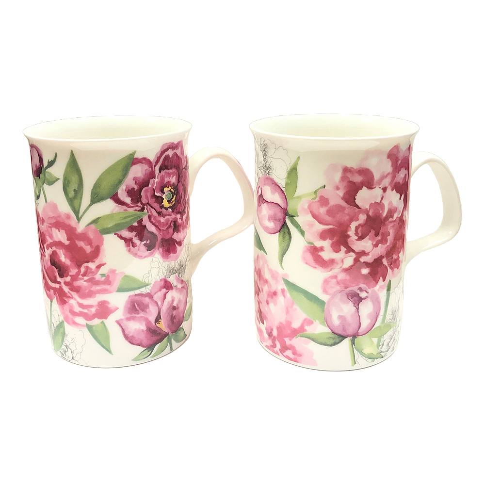 Peony Mug, Set of 2