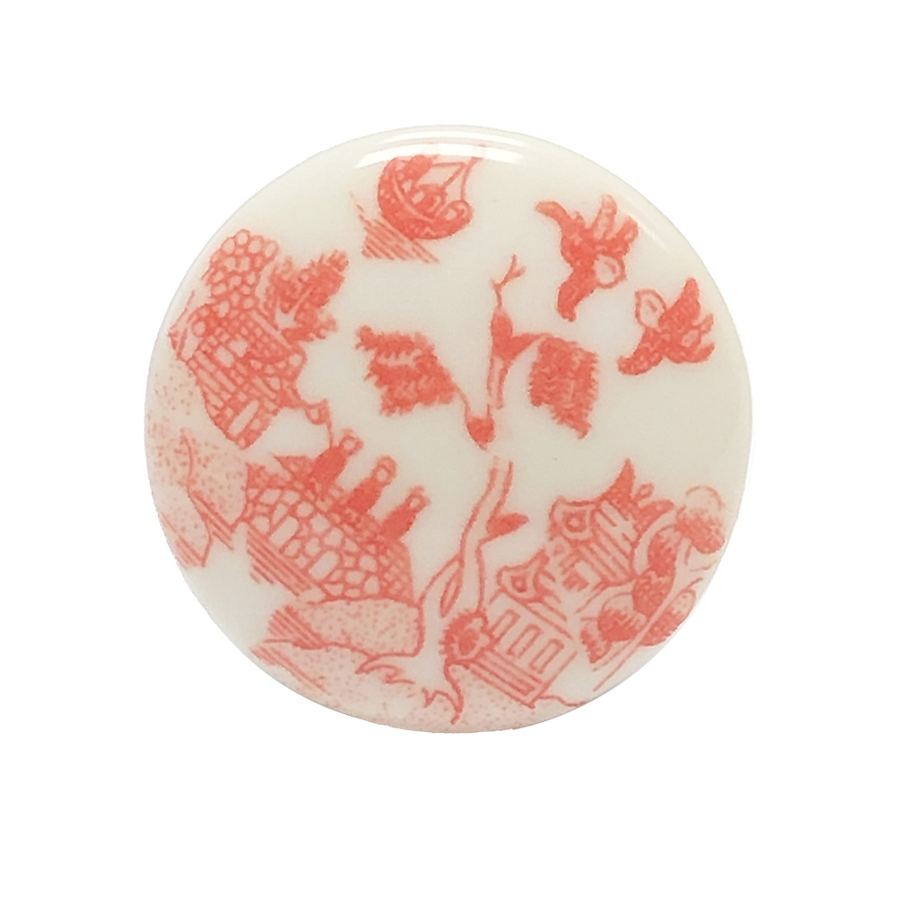 Pink Blue Willow Ware - 1.25D Door Knob, photo-1