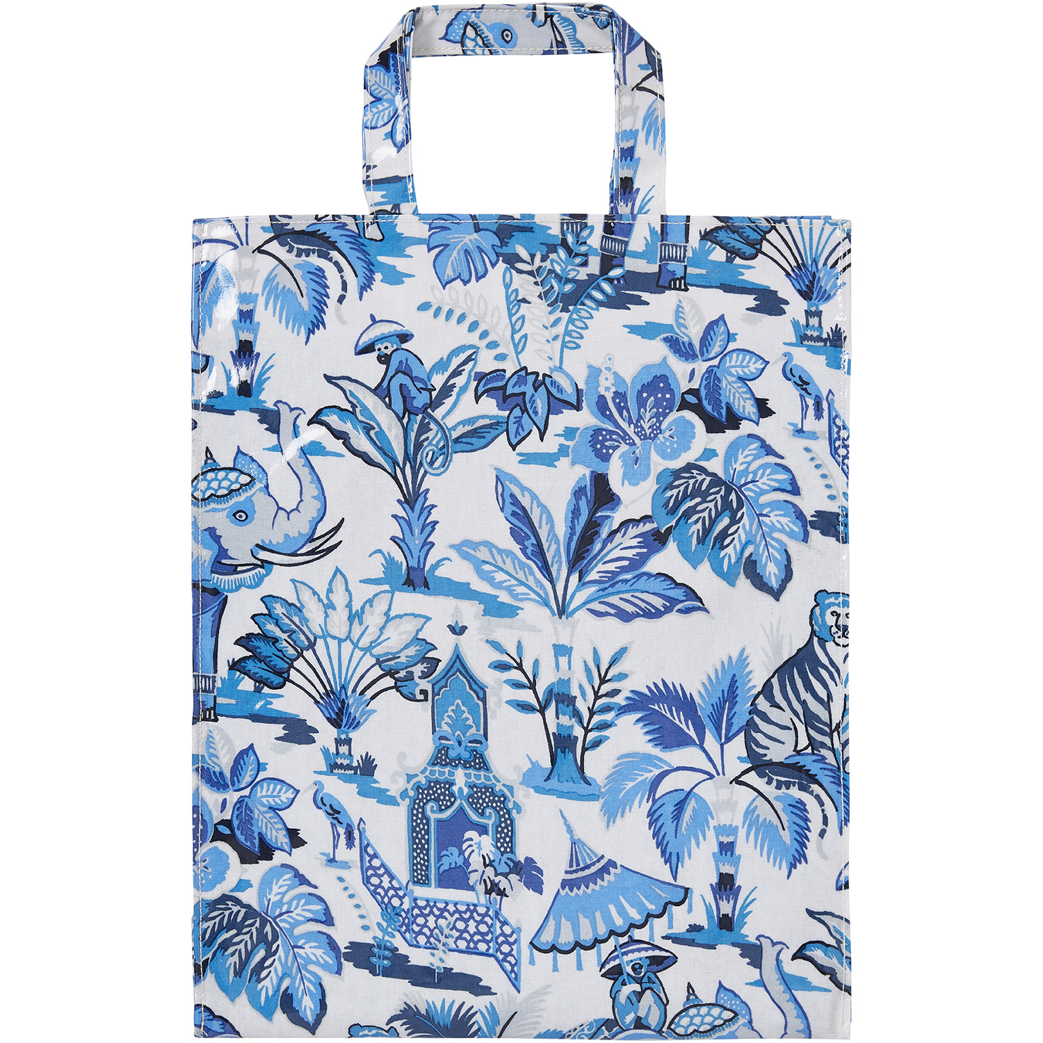 PVC Medium Gusset Tote Bag -India Blue