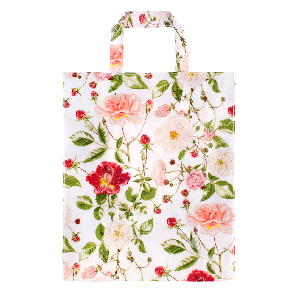 Traditional Rose PVC Tote Bag, 12.4x15.4