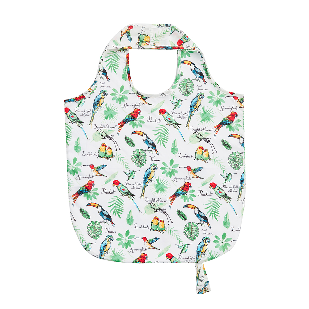 Tropical Bird Roll-Up Tote Bag