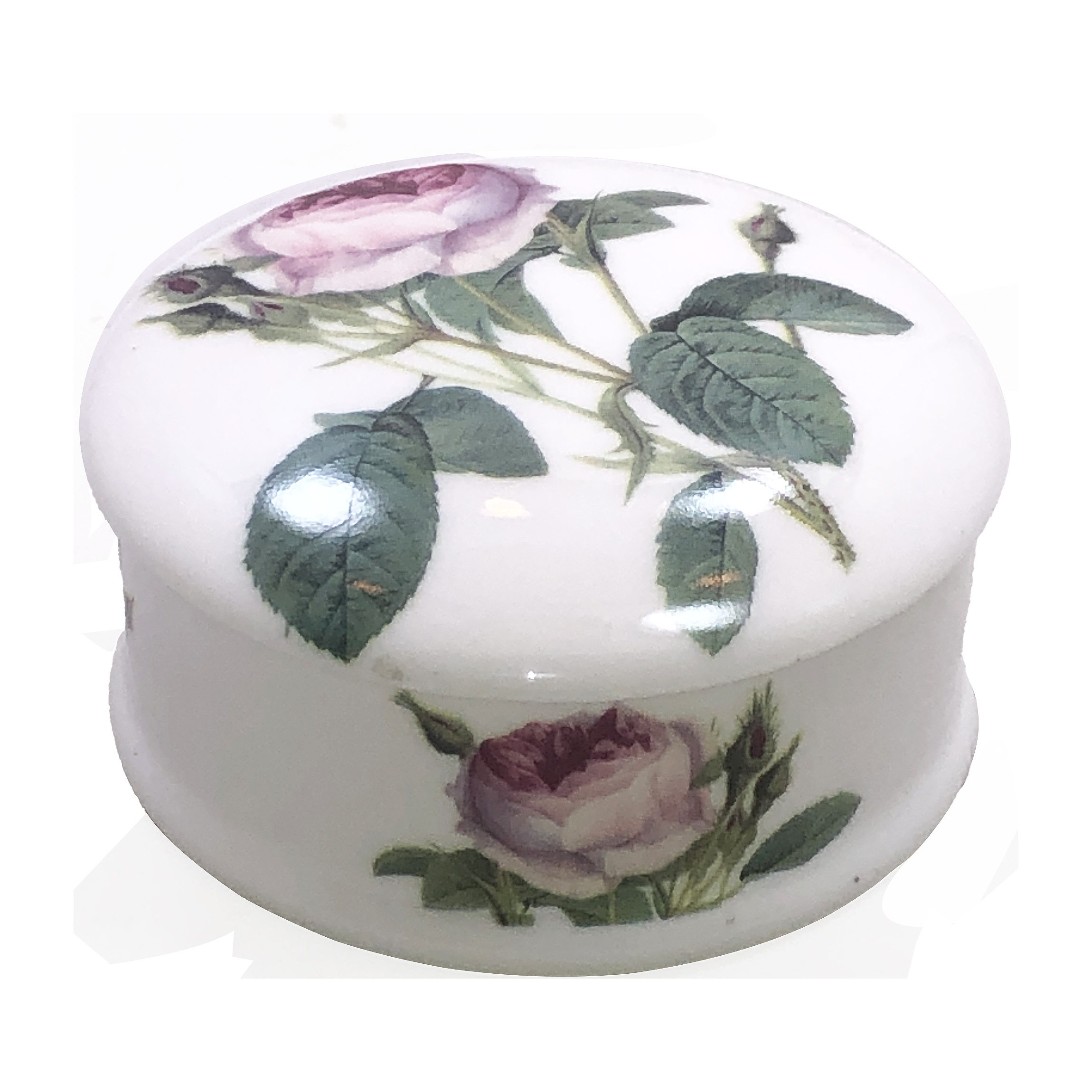 Redoute Rose Trinket Box, 3-1/2