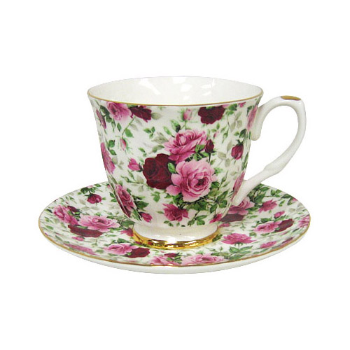 Summertime Rose - Chintz Tea Cup and and Saucer