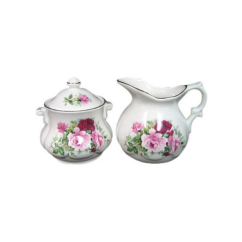 David Michael, Covered Cream and Sugar Set - Summertime Rose