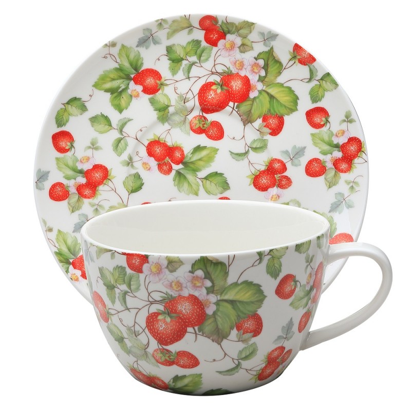Strawberry & Vine Large Cup and Saucer Set