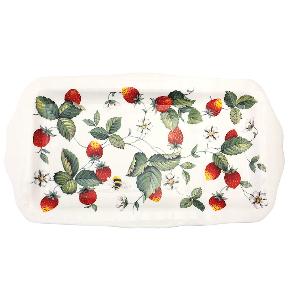 Alpine Strawberry Fine Bone China Sandwich Tray