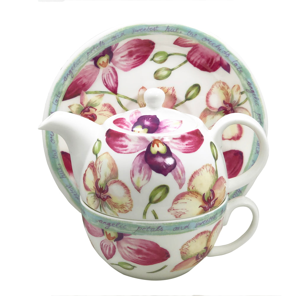 Tea for One Teapot Set - Orchid Garden, photo-1