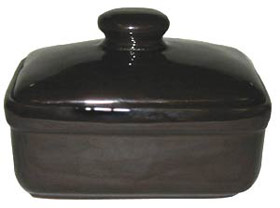 Brown Betty Covered Butter Dish