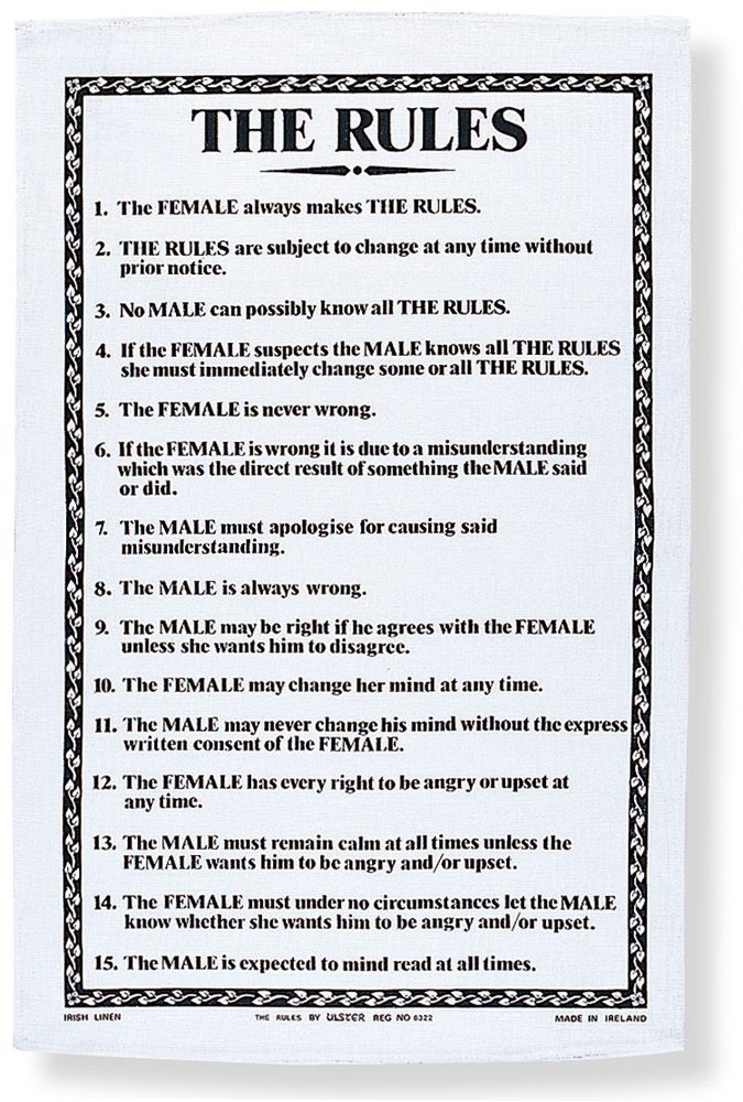 The Rules - Linen Tea Towel