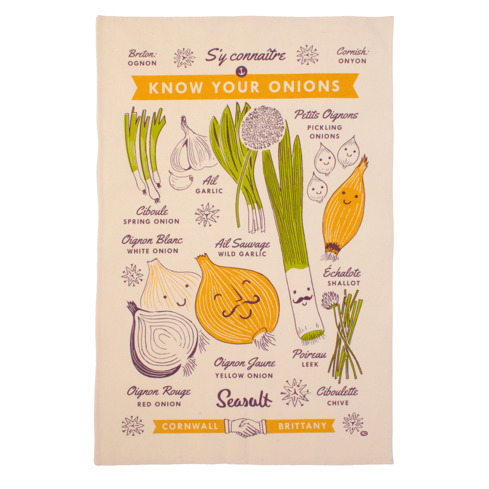 Cotton Tea Towel, Know Your Onions