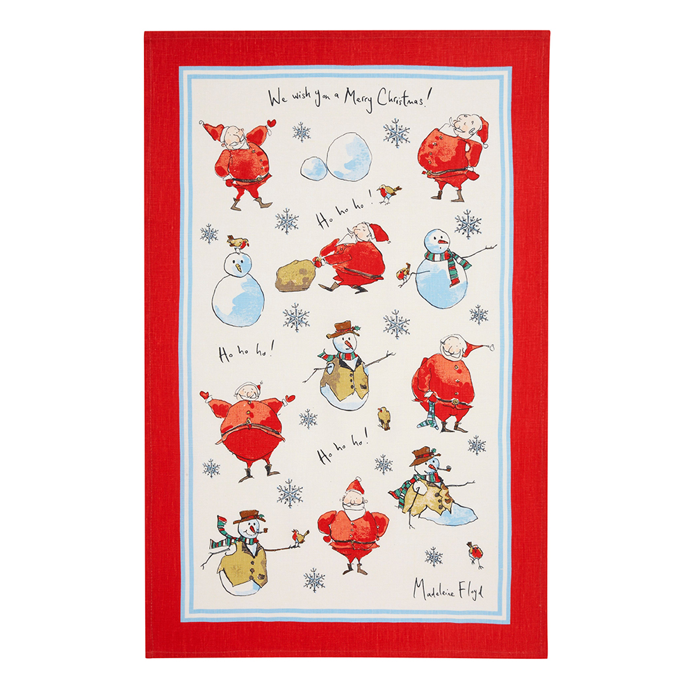 Santa & Snowman Cotton Tea Towel