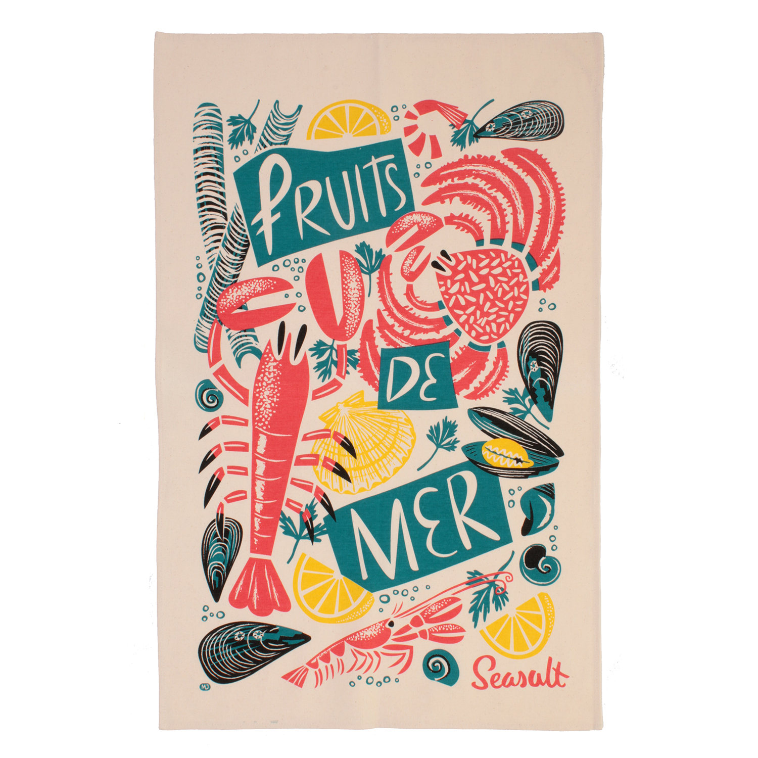 Cotton Tea Towel by Seasalt - Fruits De Mer / Seafood