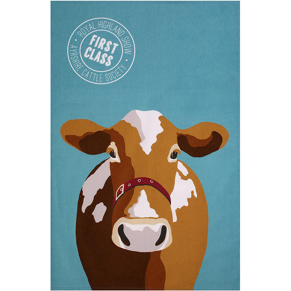 Cotton Tea Towel - Wiscombe Buttercup The Cow, photo main