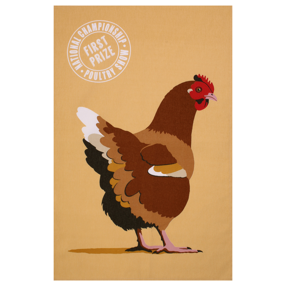 Cotton Tea Towel - Wiscombe Penny The Hen