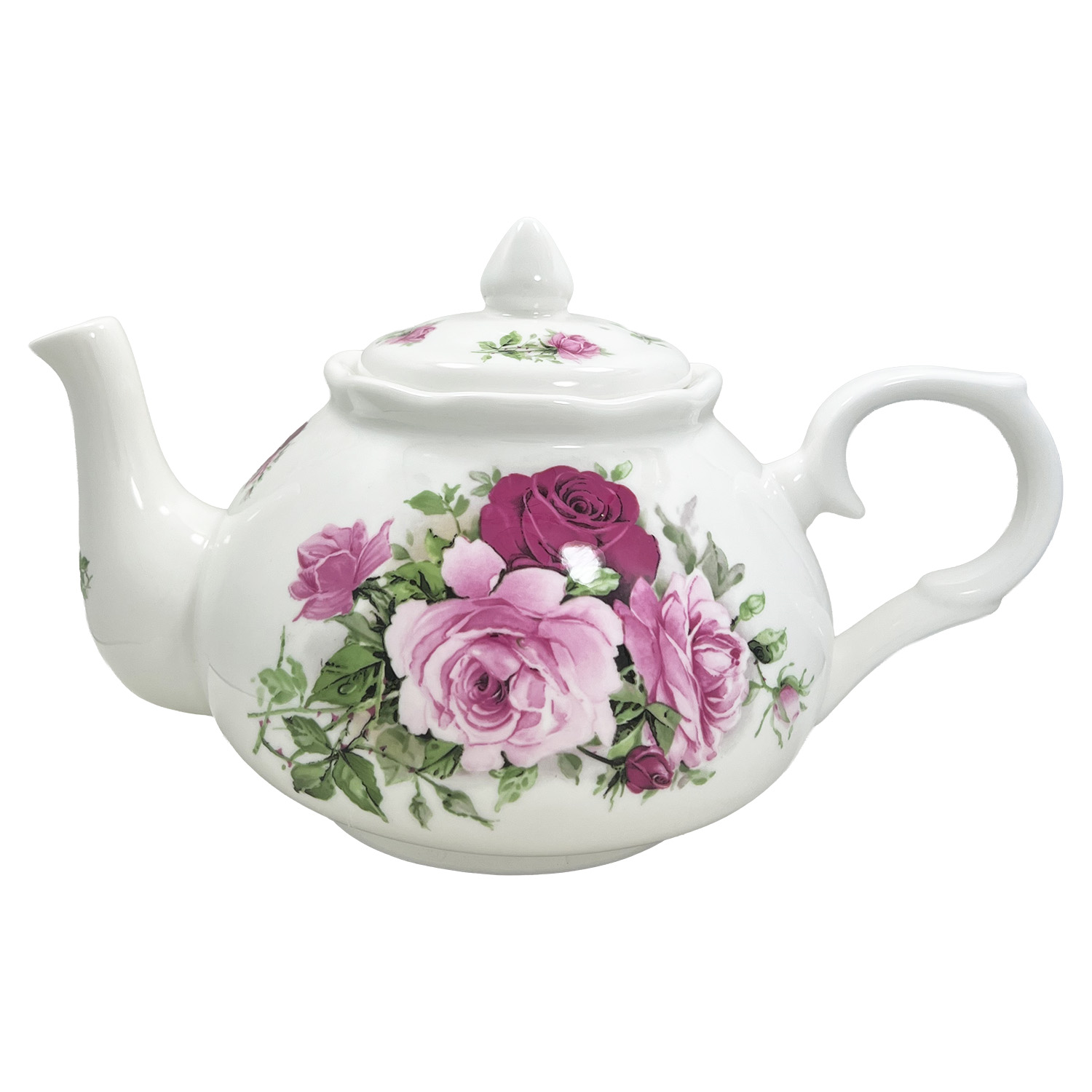 Adderley Summertime Rose Fine Bone China Teapot – 44 oz (6-Cup)