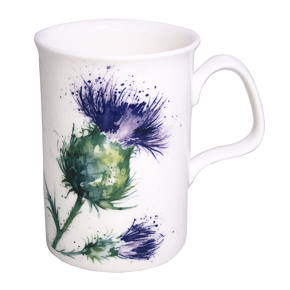 Thistle Flower Bone China Mug