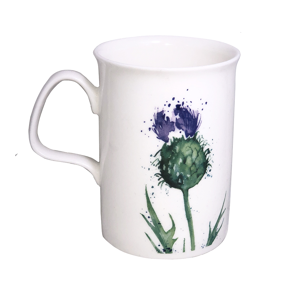 Thistle Flower Bone China Mug, photo-1