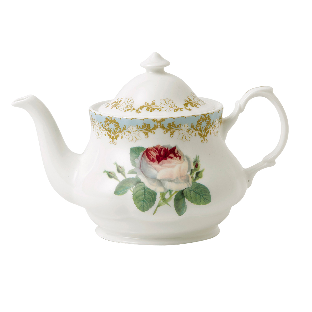 Vintage Rose Fine Bone China Teapot, 6-Cup