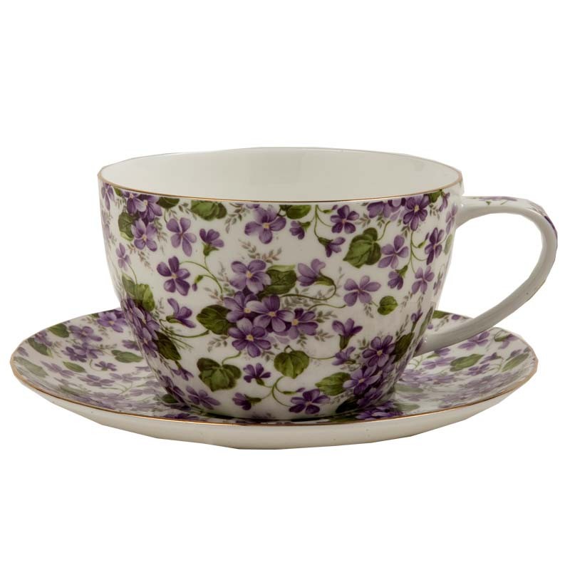 Violet Breakfast Jumbo Cup & Saucer