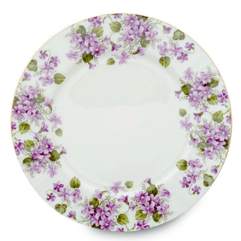 Violet Dessert Plates, Set of Four, 7.5