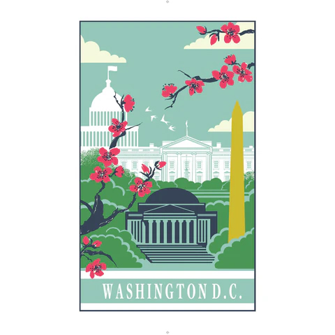 Cotton Tea Towel Washington