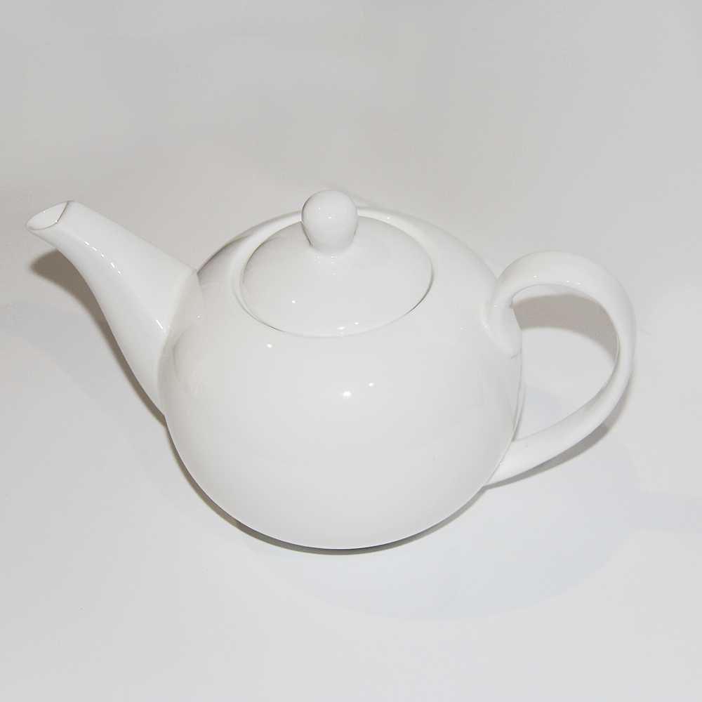 Plain White Porcelain Teapot - 5 Cup