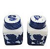 Blue Willow Porcelain Mini Salt & Pepper Shaker Set, 1-5/8