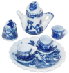 Blue Willow Ware Miniature 10 Piece Collectors Tea Set, 1.5D Tray