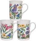 Alpine Floral - Set of 3 Bone China Mugs