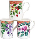 Trailing Blossoms - Set of 3 Bone China Mugs