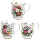 Balmoral - Set of 3 Bone China Mugs with Gold Trim