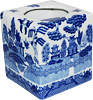 Blue Willow Ware Cube Shaped Tissue Box Cover