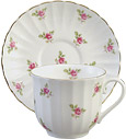 Tea Cup and Saucer, Dot Rose