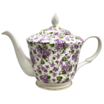 Violet Chintz Fine Bone China Teapot - 5-Cup (34 oz)