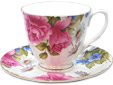 Grace's Rose - Bone China Cup and Saucer Set
