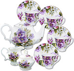 Pansy Tea Set - Gracie Bone China